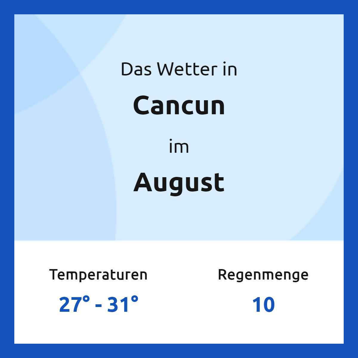 Cancun Wetter im August 2024 Cancun 14Tage